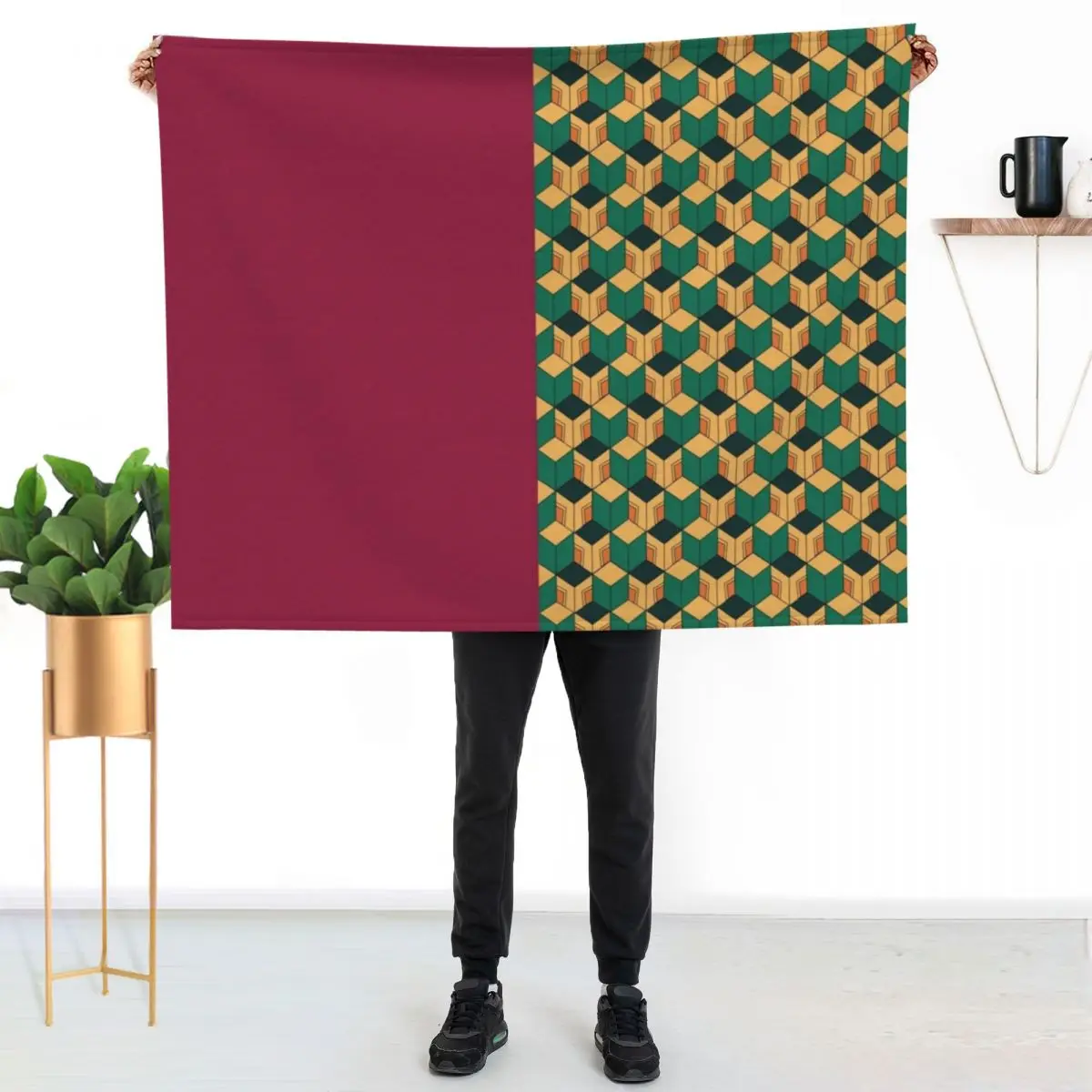 

Tomioka pattern Throw Blanket Travel Size Cozy Blanket for Plane Train