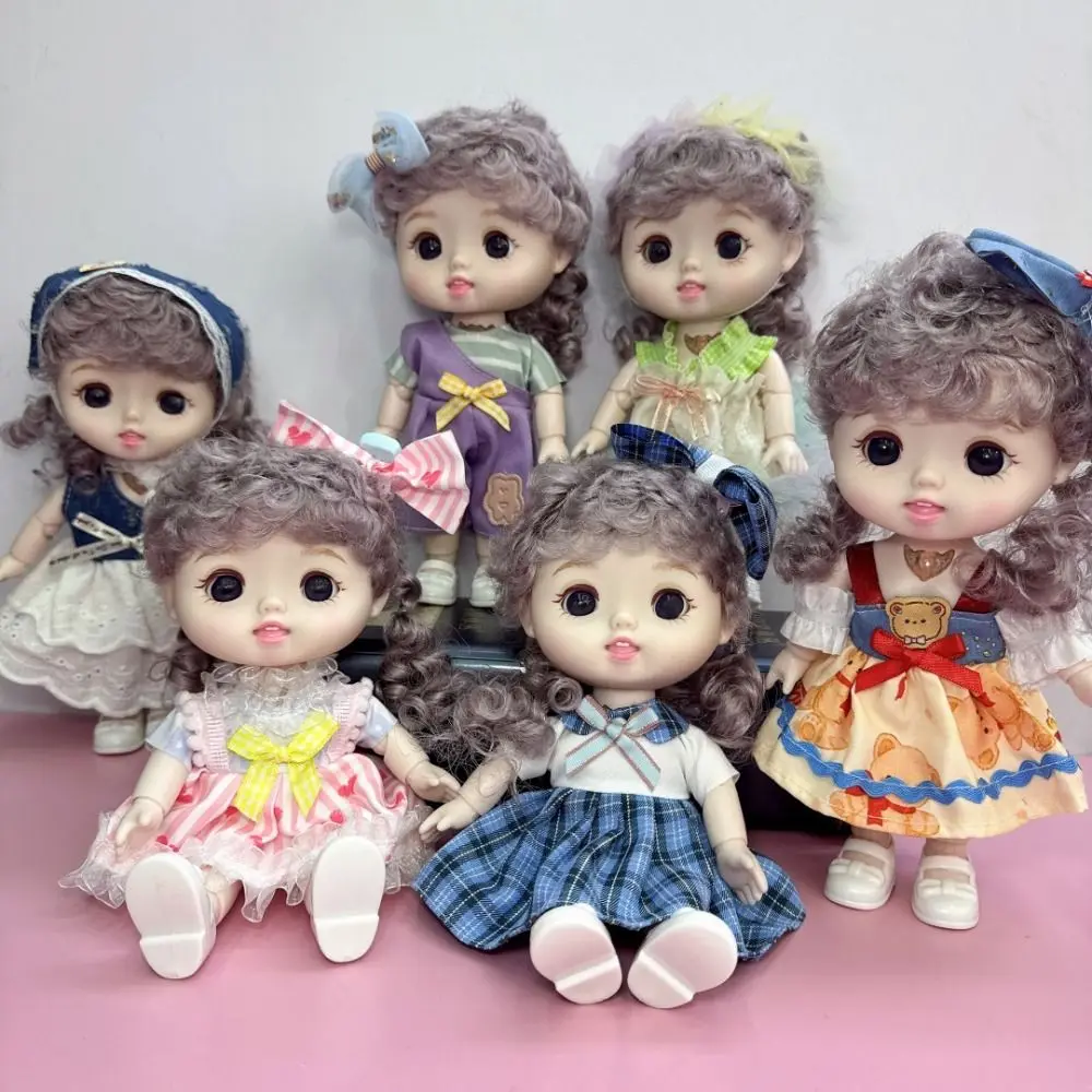 

Cute Doll Full Body 20cm Dress Doll Dolly Diy Hair Girls' Doll with Clothes Beautiful Lifelike Girl Dress Up Toys Babies