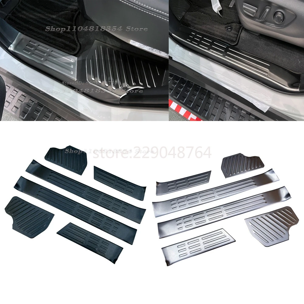 Stainless Steel For Toyota Prado LC250 2024 2025 Car Door Sill Kick Scuff Plate Guard Pedal Protector Trim Cover Styling