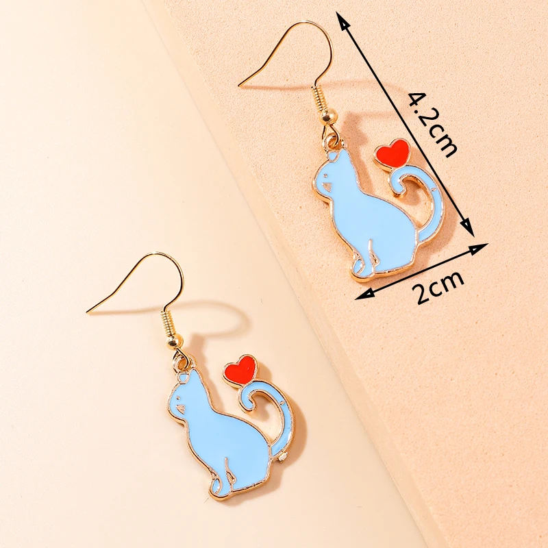 Leslie Heiße Emaille Tier Ohrringe Nette Katze Hund Kaninchen Bär Einhorn Ohrringe für Frauen Baumeln Ohrringe Geburtstag Schmuck Geschenke – Detail 12