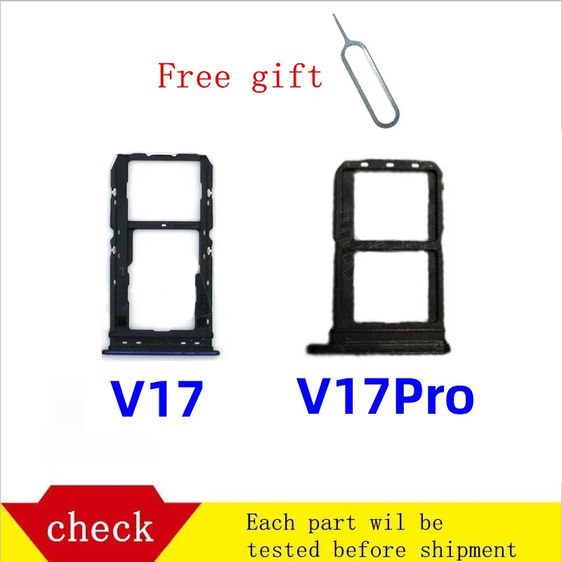 For VIVO V17 V17pro SIM Card Tray Sim Card Holder Slot adapter and Micro SD Card Tray Holder With Free Eject Pin Key Tool Needle