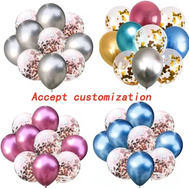 

10pcs Rose Gold Confetti Balloons Birthday Party Decoration Kids Adult Metallic Balloon Air Ball Set Birthday Ballon Decoration