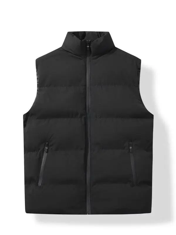 

Men's down Cotton Vest Thi Warm Autumn Winter Jaet oulder Pad Vest Outerwear Youth Faion Color Zipper Closure