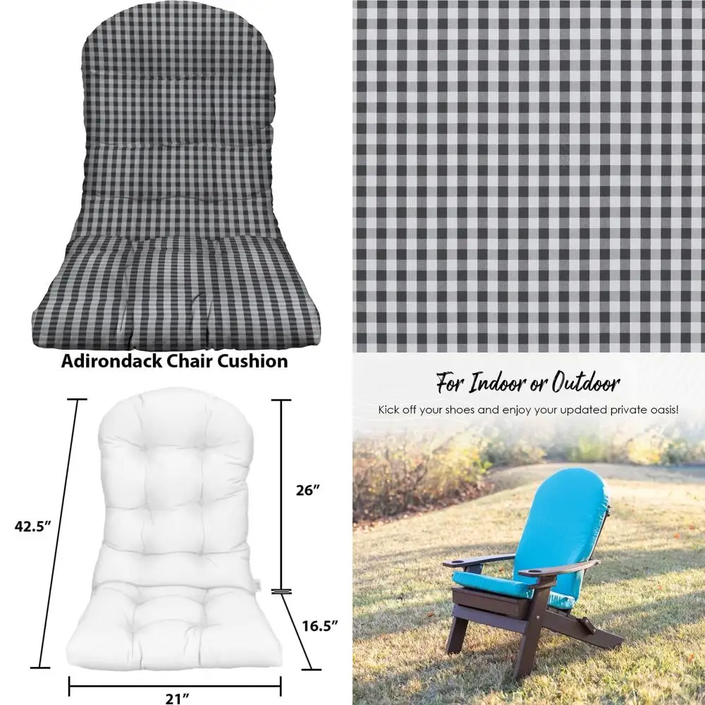 

всепогодная тафтинговая подушка для кресла Адирондак, ткань с прорезями размером 42,5 x 21 дюйм, устойчивая к воде и ультрафиолетовому излучению уличная подушка