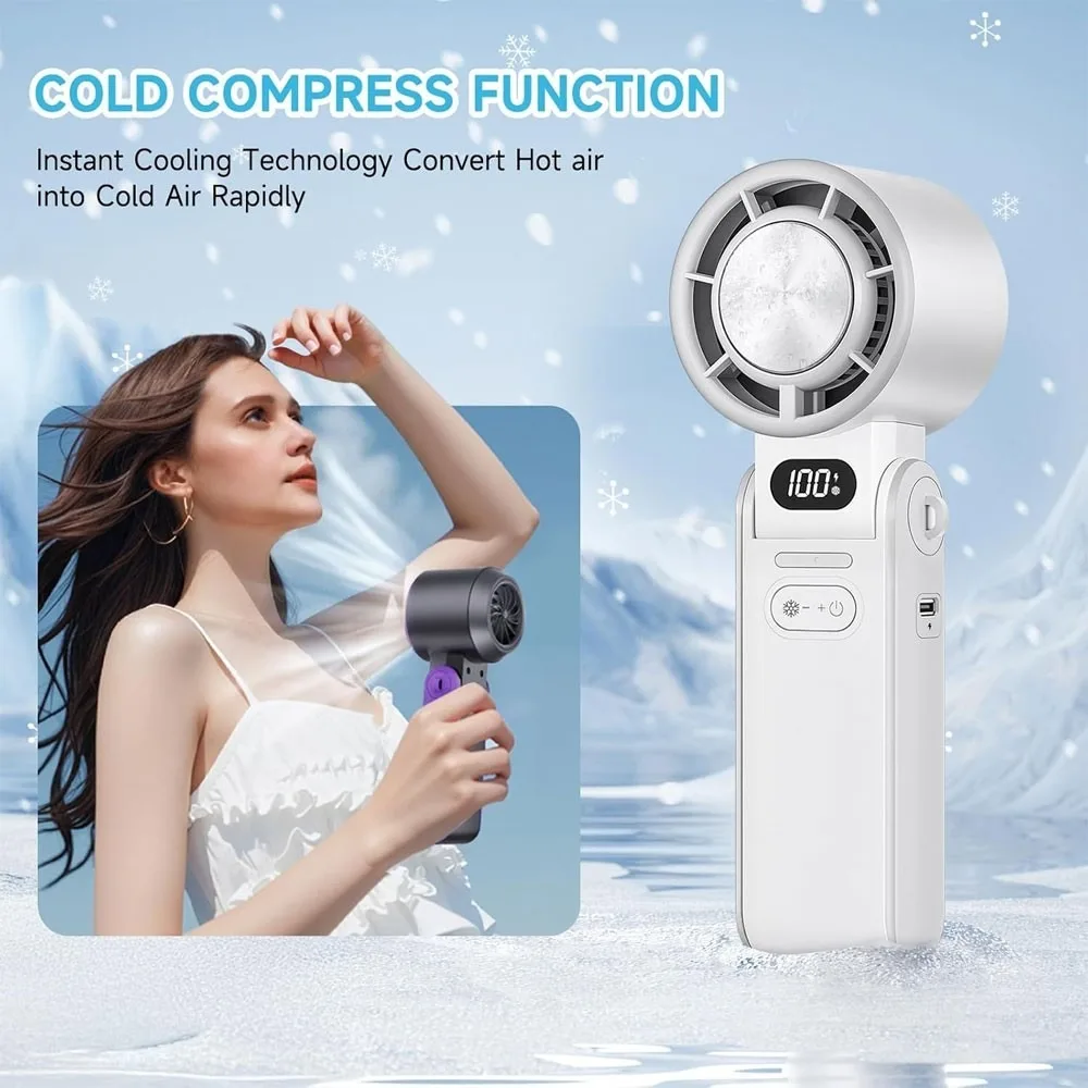 1 PCS Strong Wind Cooling Fan Portable Handheld Turbo Fan Speeds Neck Blower Mini