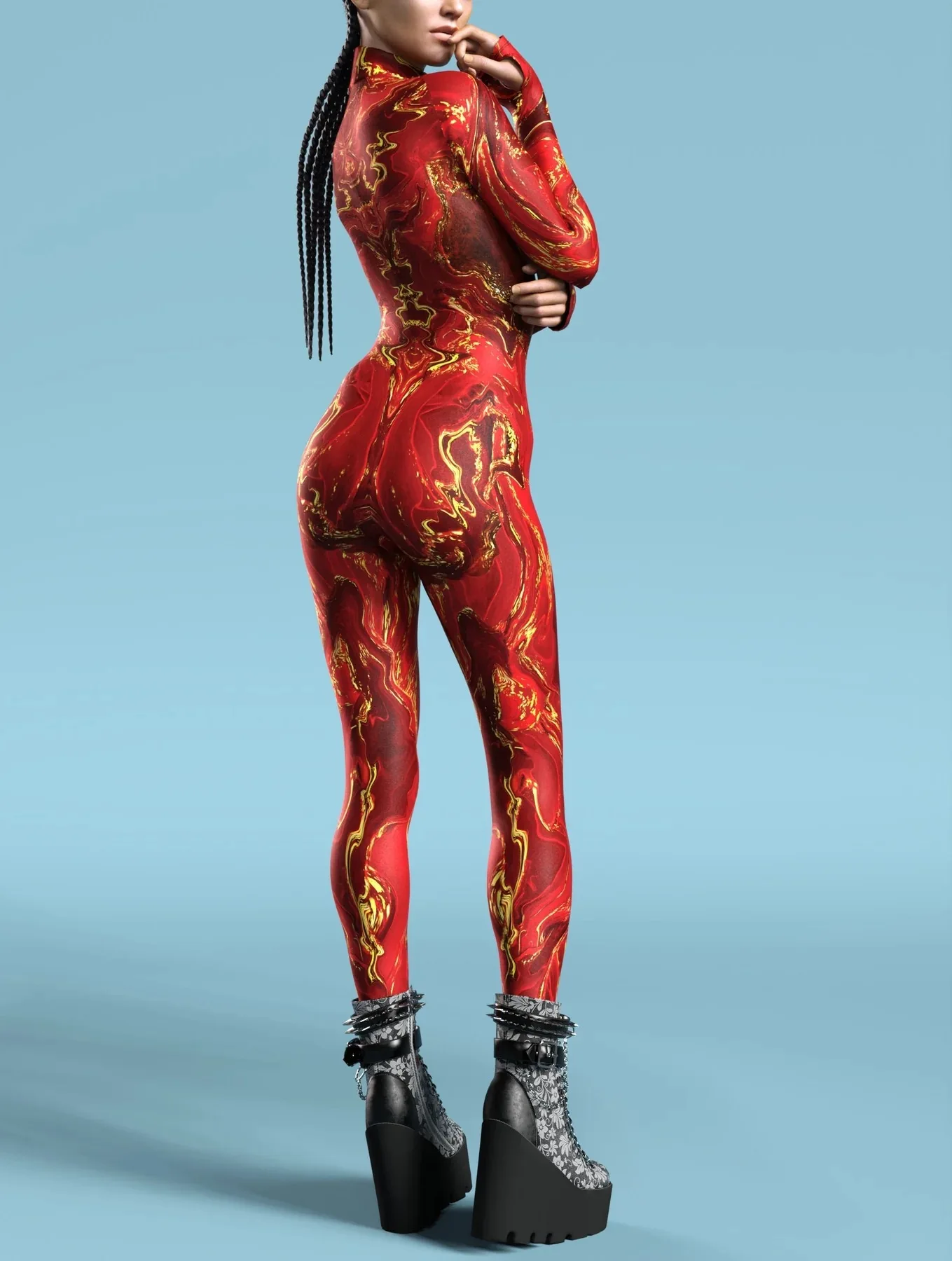 Damen Herren Muskel-Mensch Wüste Dazzle in Sieben Farben 3D-Druck Verkleidungs-Jumpsuit Halloween-Party Cosplay-Kostüme Outfit – Detail 29