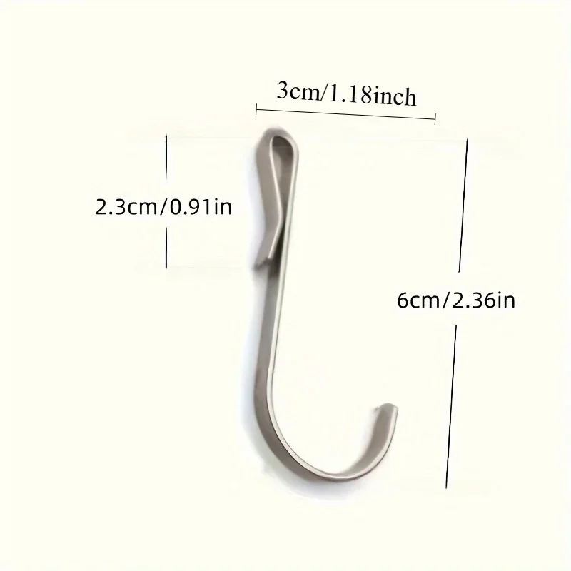 6 pcs - Snap-on clip hooks for wire shelves, shelves, and sink racks - Multi-purpose J-hook hangers for kitchen and office use
