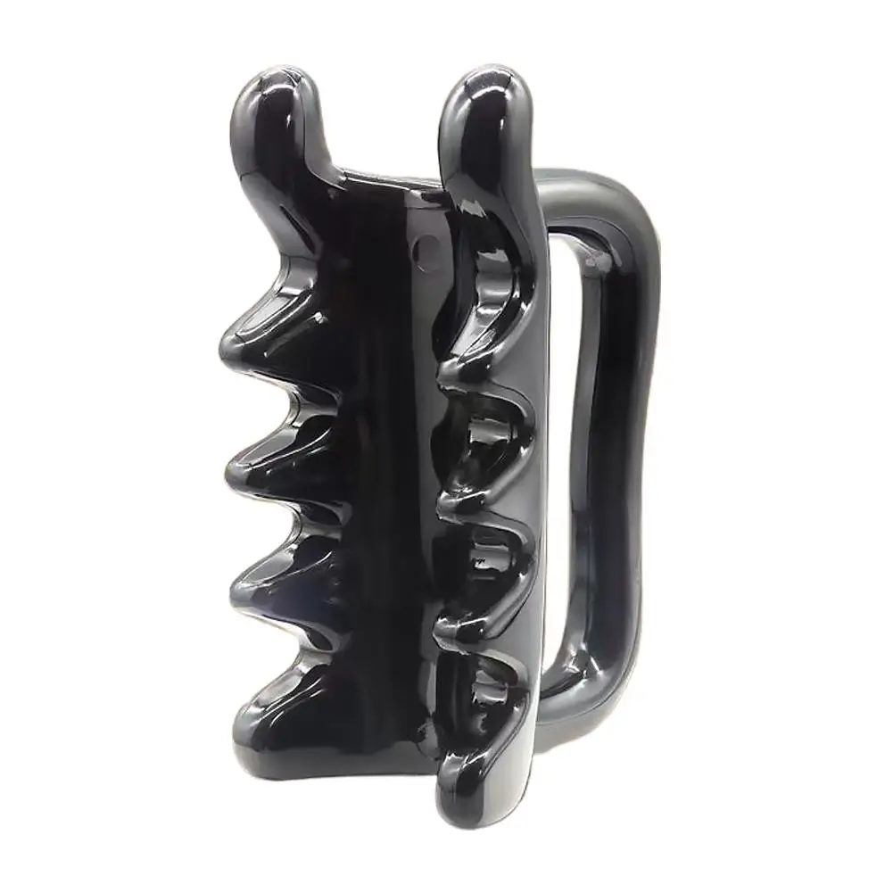 Dual-Head Resin Massage Comb 8 Round Nodes Gua Sha Scraping Tool Ergonomic Ring Handle Body Massager for Neck Back Scalp Legs Ar