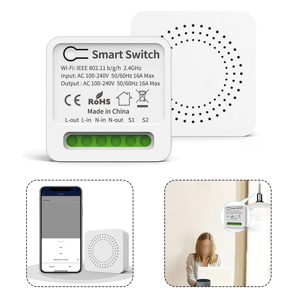 Pièces d'équipement solaire de haute qualité pour Tuya, WiFi Smart Switch, télécommande, commande vocale, 2 voies, interrupteur technique