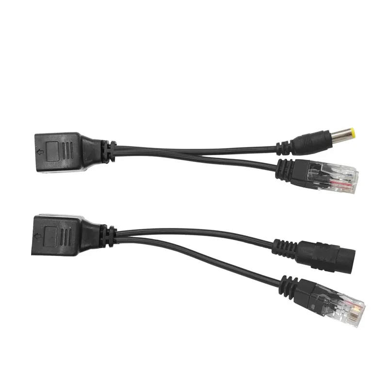 أسود POE كابل الطاقة السلبية عبر إيثرنت كابل محول RJ45 حاقن وحدة امدادات الطاقة 12-48 فولت الفاصل عدة لكاميرا IP #3