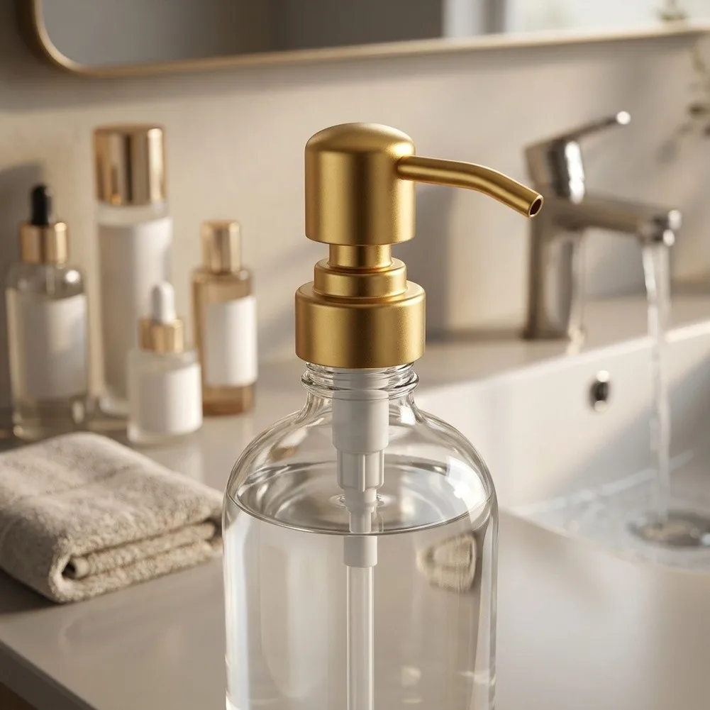 Replacement Gold Soap Dispenser Pump for 28-400 For Bottles Stainless Steel 10x3x3cm Rust Free Long Life Design