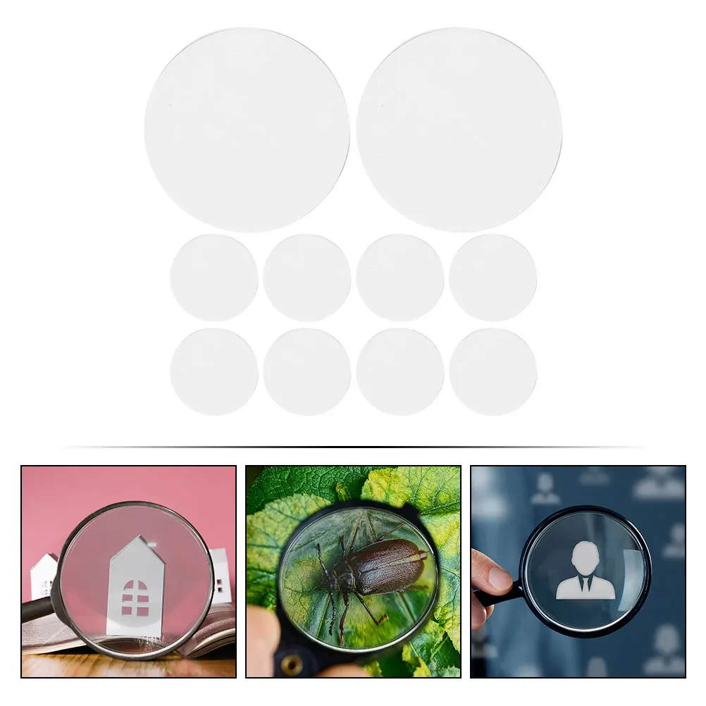 

10 Pcs 3D Magnifying Glass Lens Optics Kits Clear Optical for Physics Teaching Concave Double Convex Science Experiment