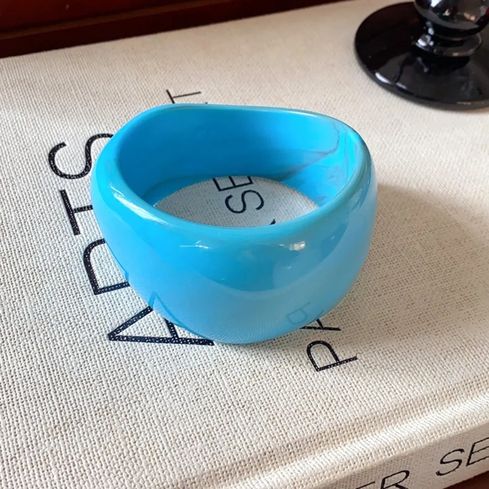 Irregular Hand Ring Irregular Acrylic Bangles Big Size Geometric Wide Chunky Bangles Smudge Jewelry Gift Geometric Bracelets