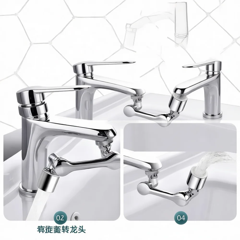 Adjustable Robotic Faucet Extender Universal Splash Proof Bubbler Water Saving Tap Attachment Kitchen Bathroom Sink Accessories