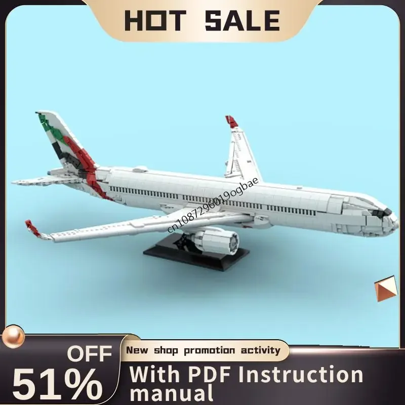

New 2690 Popular Airplane Series Moc Emirates Airbus A350-900 Model Blocks Diy Creative Ideas Kids Toys Christmas Birthday Gifts