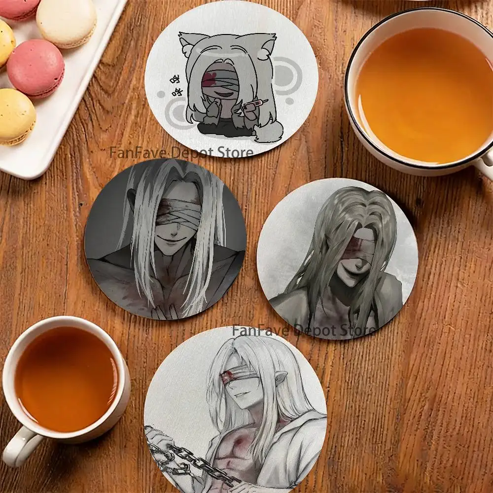 Mr Silver H-Homicipher Wood Coaster Set - Heat Resistant For Tea & Coffee, Home Cafe Decor Holiday Gift