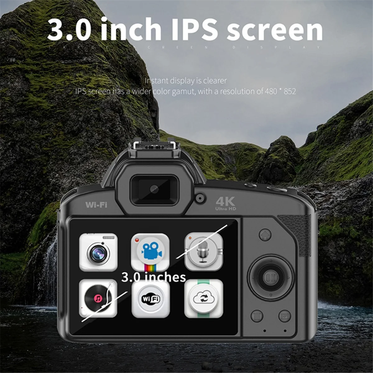 A14M D5 6400 Megapixel HD WiFi Videocamera digitale Videocamera 4K a doppio obiettivo con display Zoom 16X Fotocamera DSLR Nessuna scheda di memoria