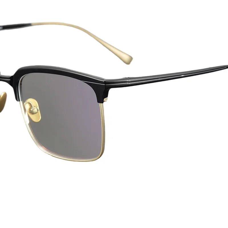

The same glasses frame male big face business handmade with myopia pure titanium Puyi black gold glasses frame