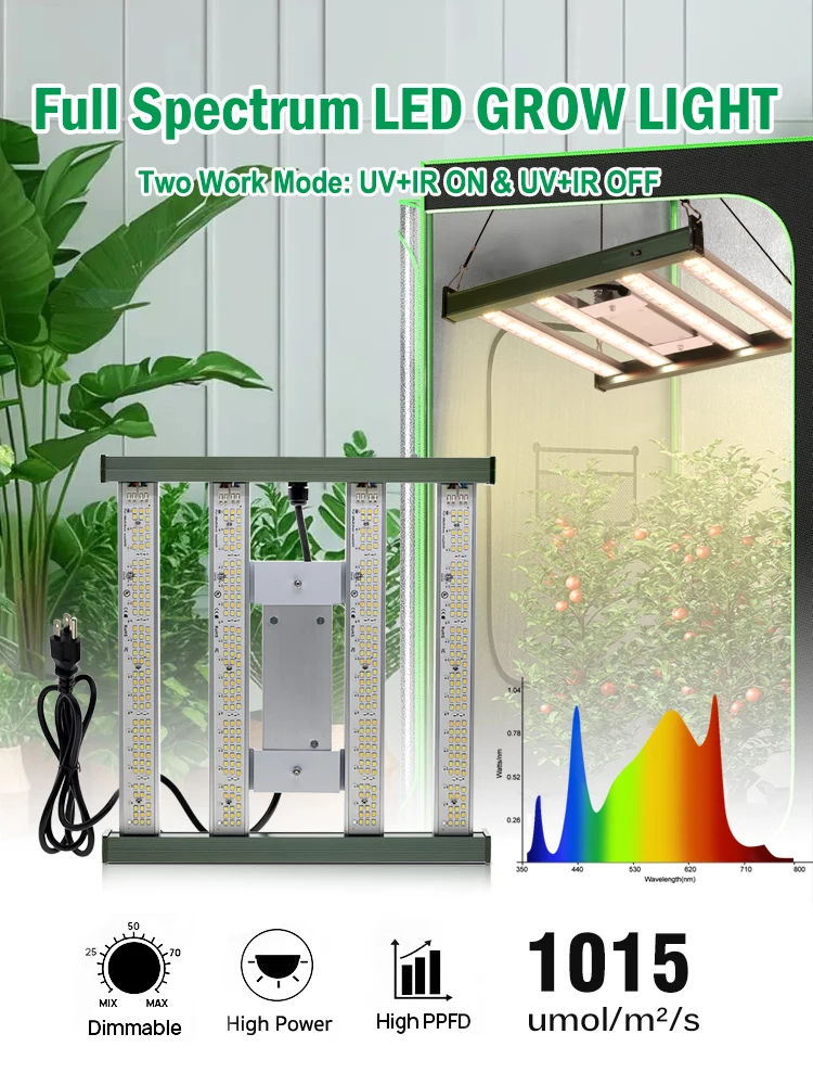 Lumière de croissance de plantes LED à spectre complet 120W/200W LM281B LED lumière de croissance de plantes hydroponiques de tente de serre à spectre réglable