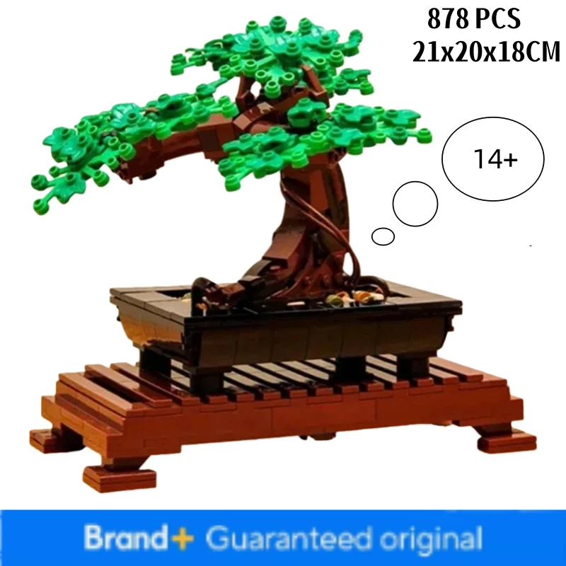 

878 шт., совместимый 10281, дерево бонсай, букет цветов, строительный блок, кирпичная модель, семейное настольное растение, подарок на день рождения в горшке