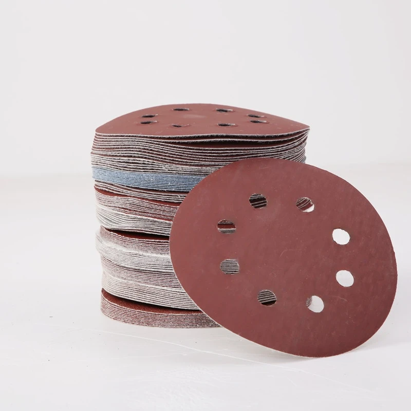 50/100pcs Sandpaper 125mm Round Shape Sanding Discs Hook Loop Sanding Paper Buffing Sheet Sandpaper 8 Hole Sander Polishing Pad