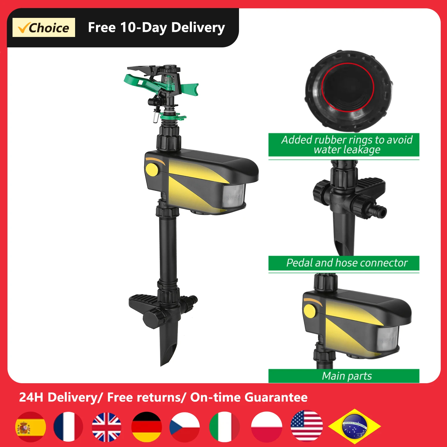 تعمل بالطاقة الشمسية على الحركة مبيد الحيوانات مع أوضاع زاوية رش قابلة للتعديل ومسافة الرش لمزرعة الحديقة