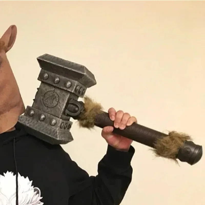 55 ซม.อุปกรณ์เสริมคอสเพลย์ 1:1 ค้อนโลหะเต็มรูปแบบคอลเลกชันรุ่นผู้ใหญ่ WOW Doomhammer ปาร์ตี้เครื่องแต่งกายอุปกรณ์ประกอบฉาก