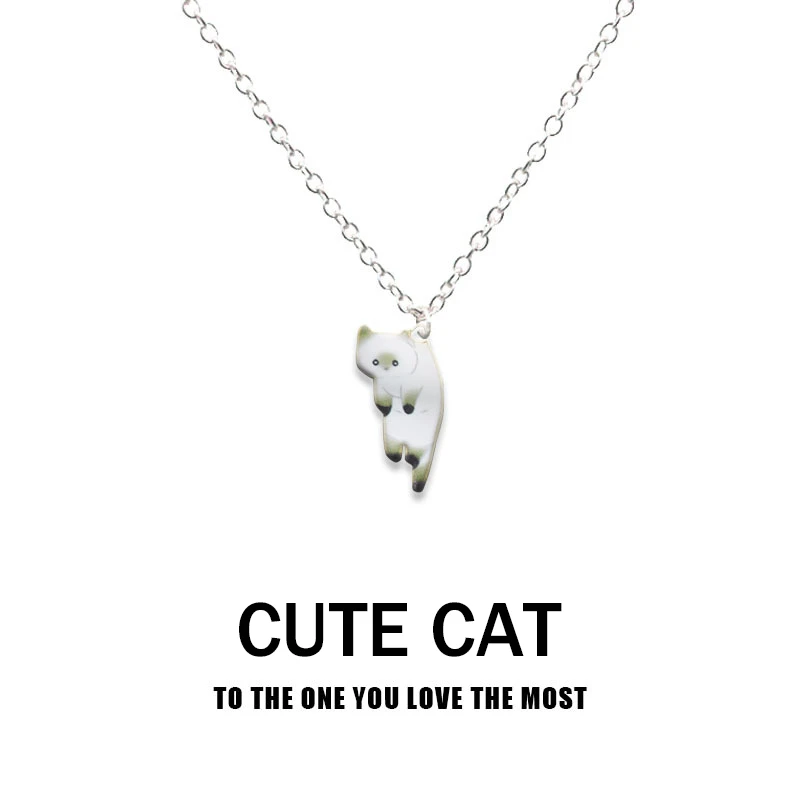 Neue Trendy Nette Katze Anhänger Halskette für Frauen Männer Exquisite Emaille Cartoon Kätzchen Halskette Partei Schmuck Zubehör Geschenke – Detail 11
