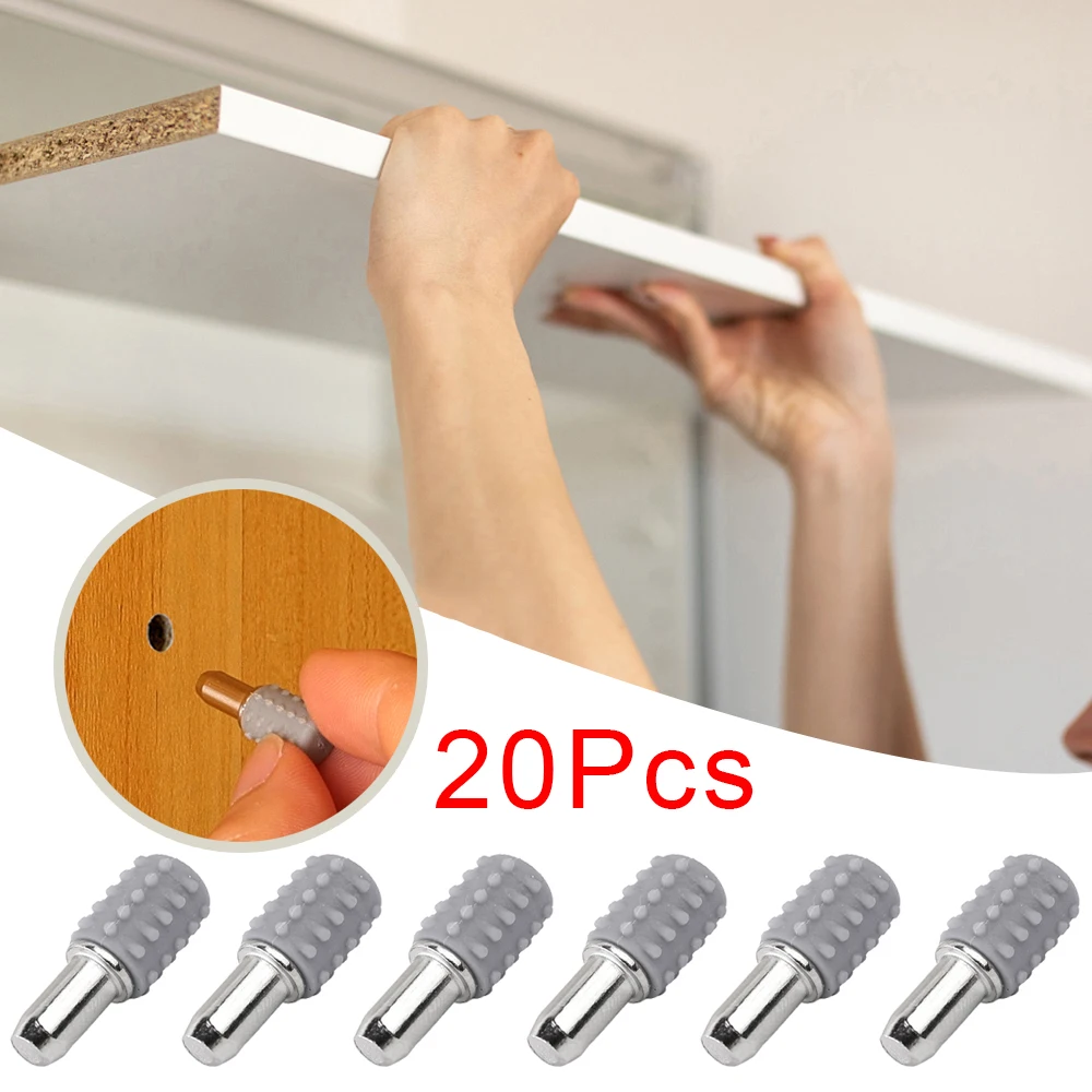 10/20Pcs Non-slip Studs Pegs Metal Pin Shelf Brackets Support Shelves Seperator Fixed Cabinet Wall Mount Holder Pins Plate 5/6mm