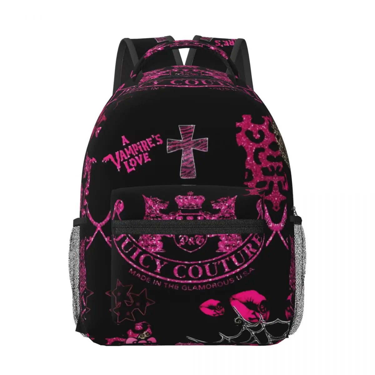 

Juicy-Couture Student School Bookbag Canvas Daypack Elementary High College Travel Bags 17in