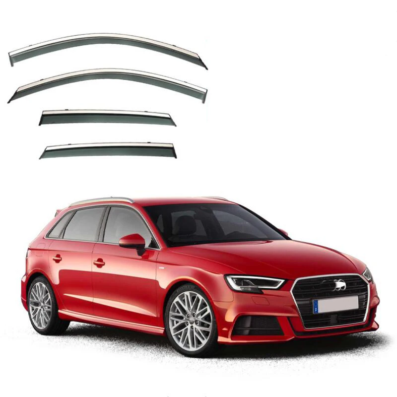 Side Window Deflector Window Visor For Audi S3 Sportback 2006 2007 2008 2009 2010 2011 2012 2013 2014 2015 2016 2017 2018 -2024