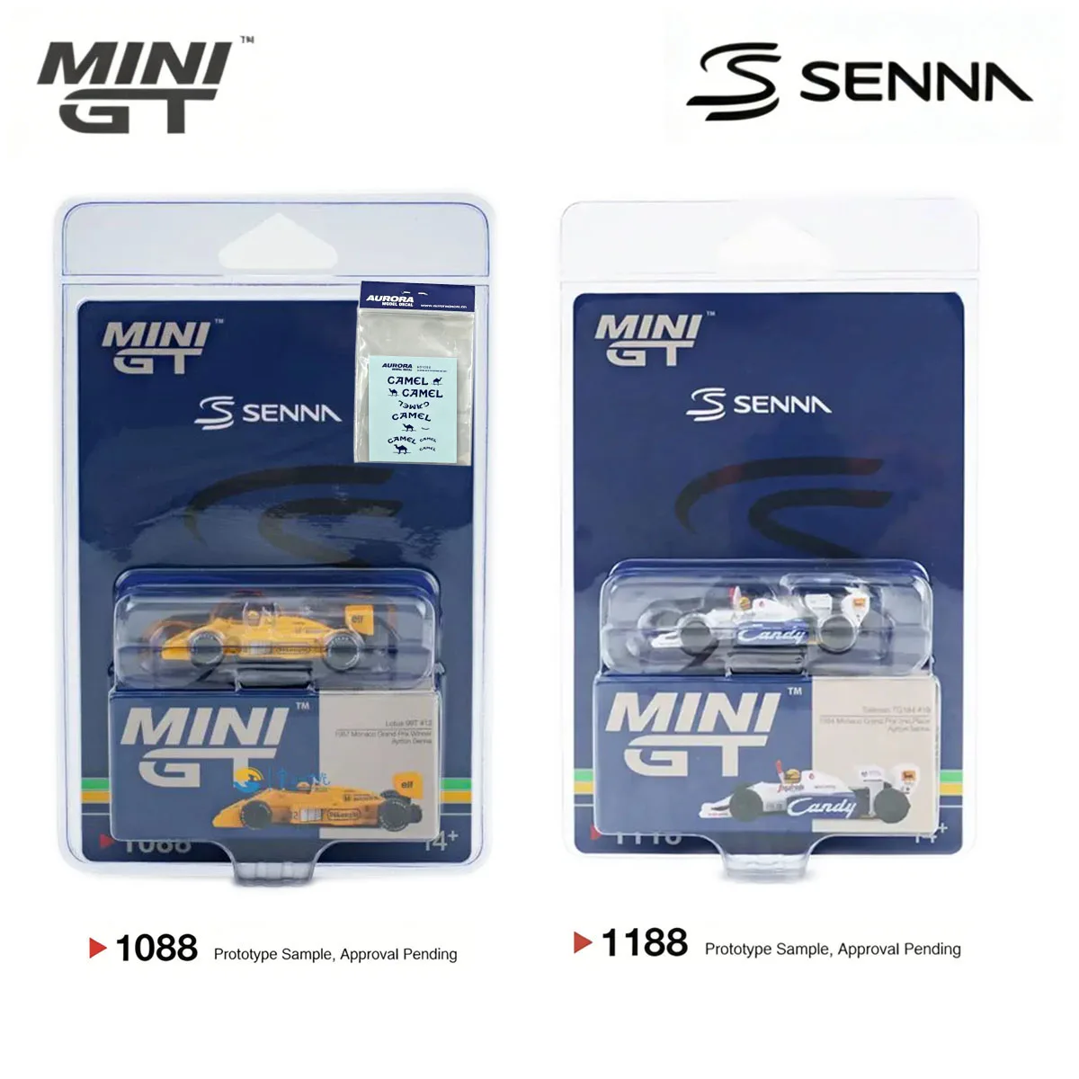 MiniGT 1:64 Ayrton Senna F1 Set Toleman TG184 #19 MiniGT 1118 & Lotus 99T #12 Monaco Winner MiniGT 1088 Diecast Car In Stock view 5