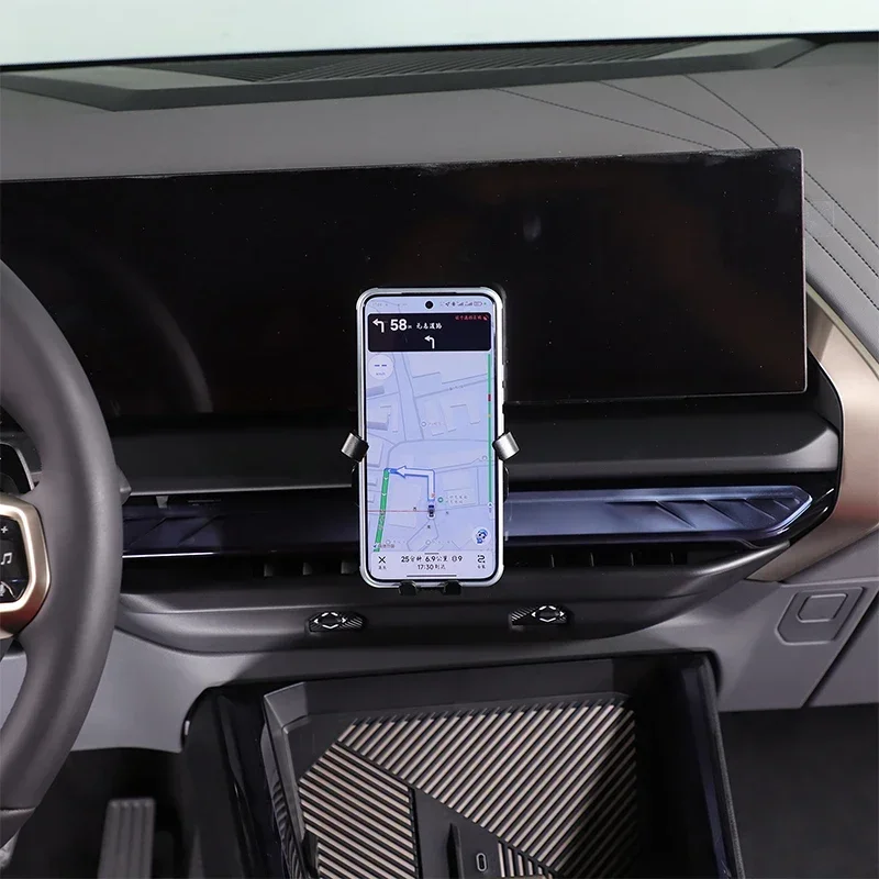 لسيارات BMW X3 G45 2025-2026 ABS حامل هاتف السيارة الأسود لتحديد المواقع والملاحة رف ملحقات السيارة الداخلية