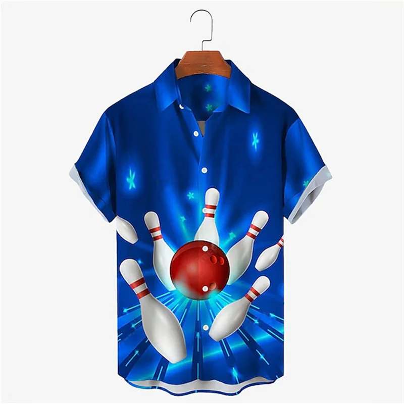 

Men's Bowling Short Sleeve Button Shirt Designer Casual Soft Outdoor Daily Holiday Summer Spring Lapel Printed Button Shirt