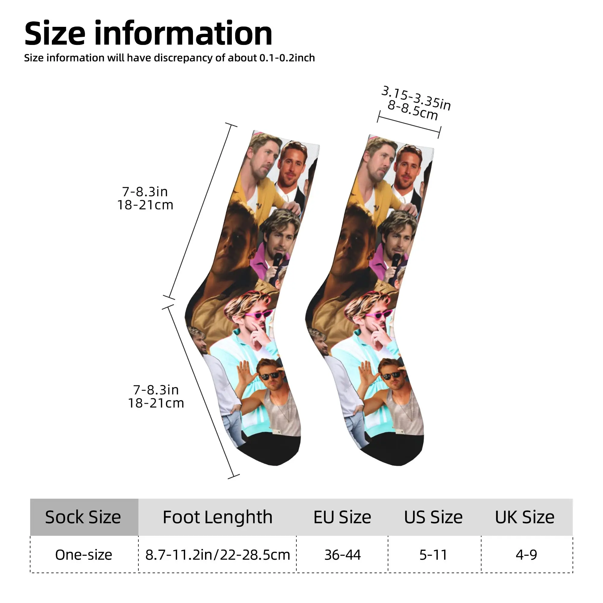 

Носки с коллажем Райана Гослинга, зимние носки, модные женские и мужские мягкие дышащие носки, дизайнерские нескользящие носки для занятий спортом на открытом воздухе