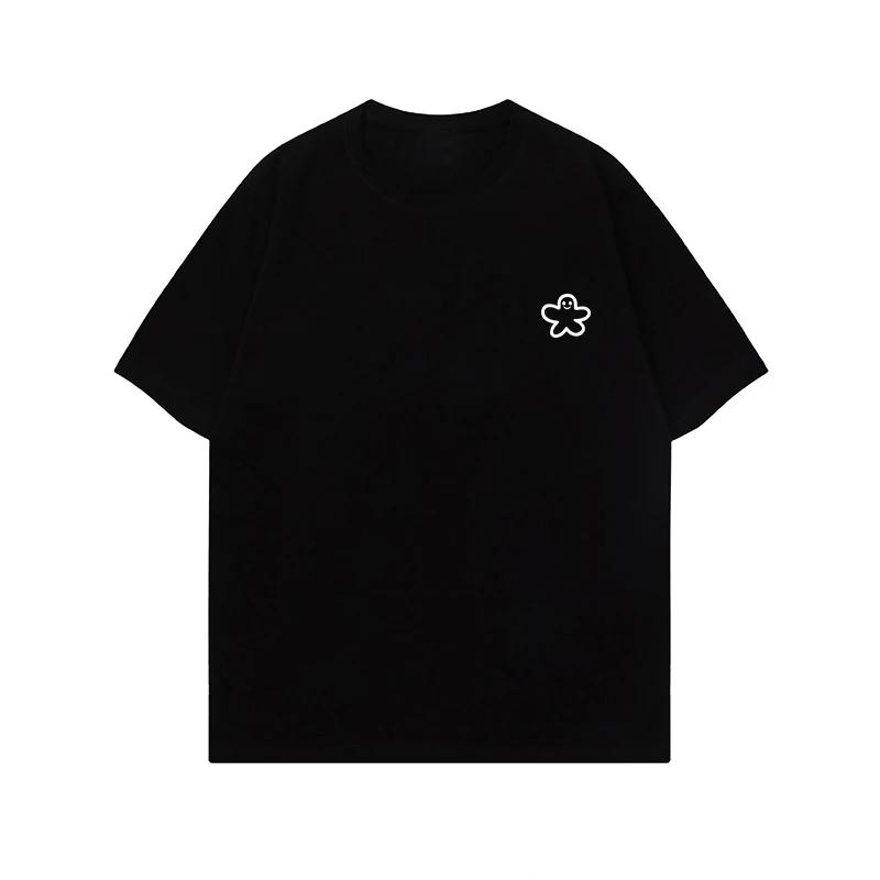 

American creative fun short-sleeved t-shirt mens 2025 summer new simple and versatile pure cotton couple top