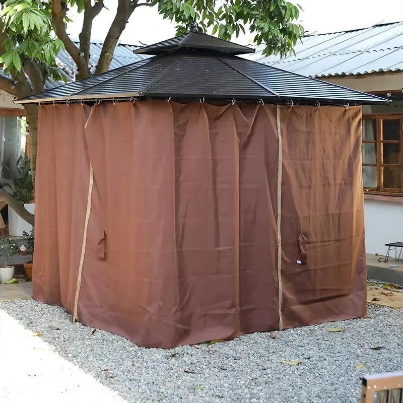 Modern Aluminum Alloy Outdoor Courtyard Pavilion Canopy for Villa Backyard Garden Patio Furniture Shade Structure