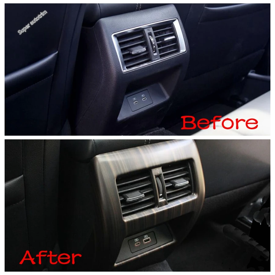 

Dashboard / Armrest Box Rear Air Condition AC Vent Outlet Cover Trim For Nissan Altima / Teana 2019 - 2024 Wood Grain Interior