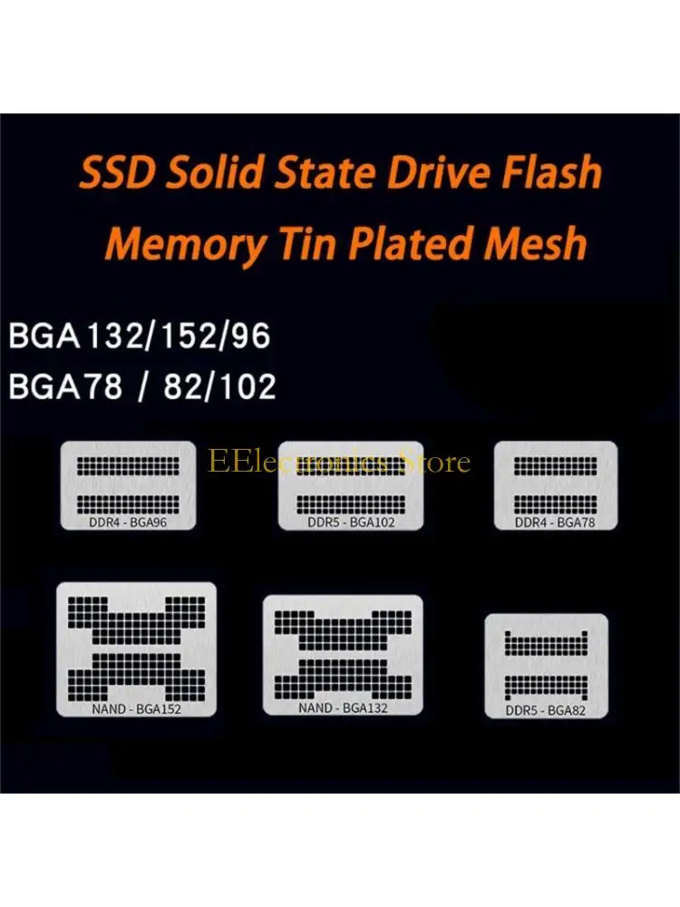 B03C Identified Reballing Plates, 6-Piece Set with Visible Layout Codes for Selecting Compatible Storage Drive and USB Flash
