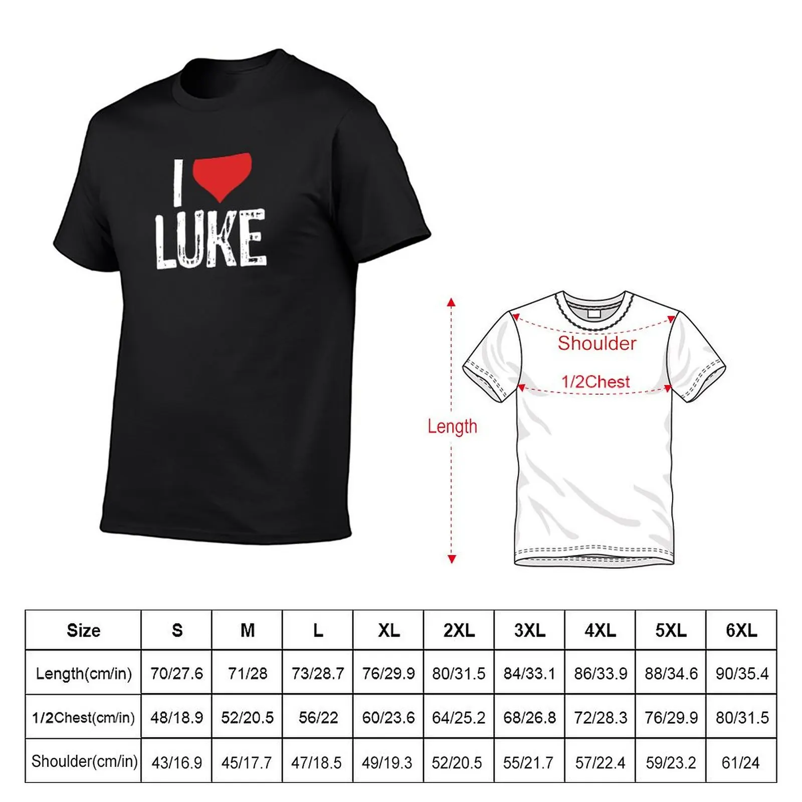 I Love Luke T-Shirt vintage anime shirt quick-drying vintage t shirts summer clothes mens designer clothes