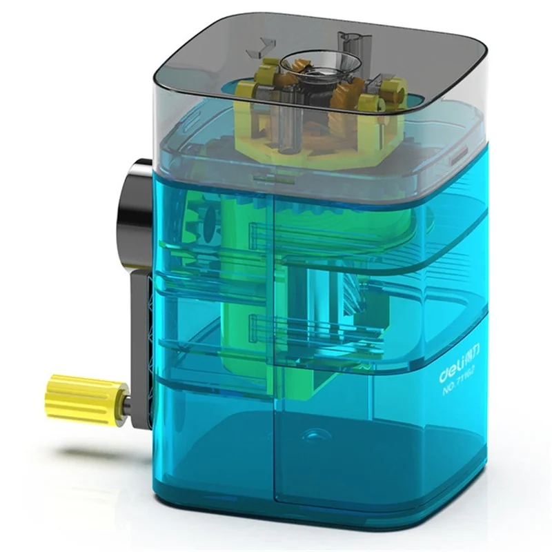 

Upper Automatic Pen Sharpener Transparent Color Children's Hand-shaking Pencil Sharpener Turning Pencil Sharpener