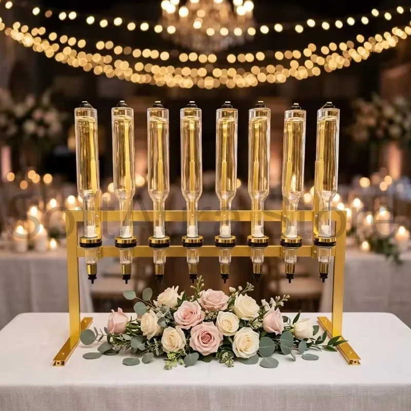 Golden 8 Units Multi-use Liquid Dispenser Liquor Perfume Essential Oil Container Wedding Bar Ornament