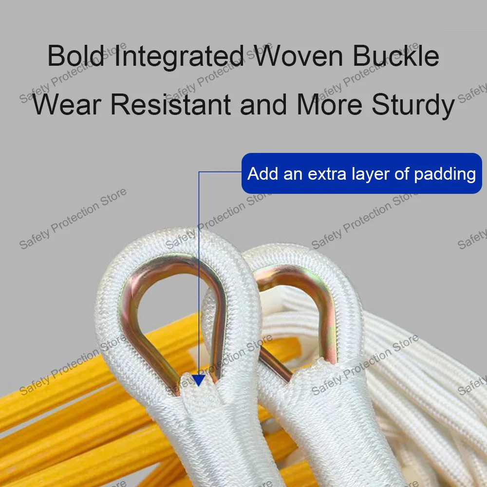 9.84ft Emergency Fire Escape Ladder with Hooks Outdoor Engineering  High-altitude Work Climbing 3m Anti Slip Soft Rope Ladder