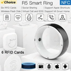 New NFC Smart Ring 2024 Health Monitor 6 RFID Cards 128 GB Wireless Disk Sharing Sport for iPhone Android GPS SOS Dail Smartring