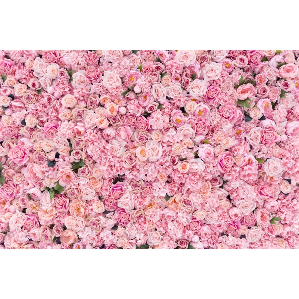 Pink Floral Flower Wall Backdrop Photography Wedding Bridal Shower Marriage Ceremony Baby Portrait Background Decor Photo Studio