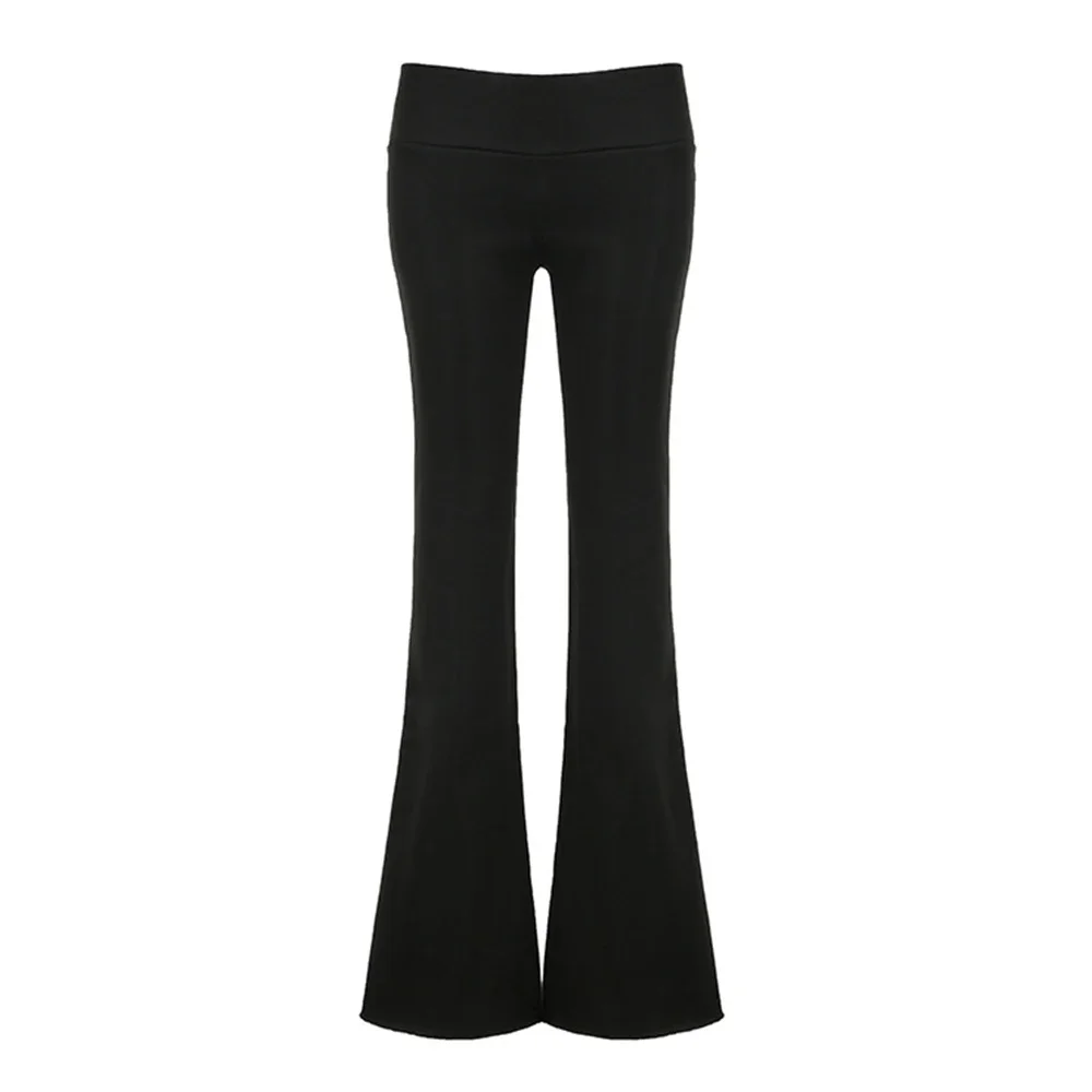 CPSYMYM سراويل نسائية طوال الموسم كاجوال على شكل حرف K ممزق تصميم غير متماثل خصر طبيعي كامل الطول سروال يومي نحيف