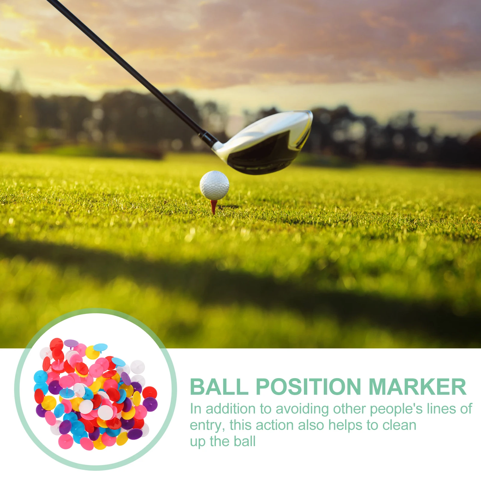 

100pcs Golf Ball Markers Plastic Mixed Color Funny Accessories Long Service Life Wear Resistant Golf Training Tools Marker