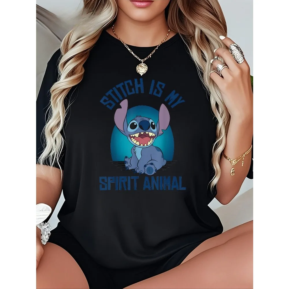 2025 جديد الصيف زوجين لطيف غرزة الكرتون المطبوعة المرأة العصرية تي شيرتات قصيرة الاكمام قميص أبيض بحجم ضخم رداء علوي غير رسمي فضفاض