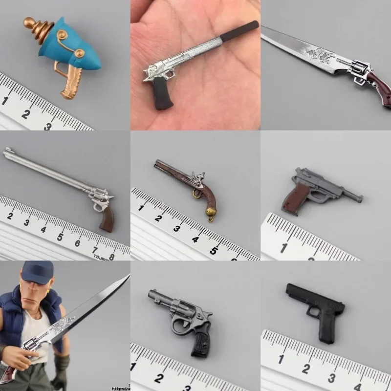 1/12 Scale Soldier Mini Gun Pistol Model Revolver M1911 Desert Eagle Gun Left Wheel Weapon for 6'' Action Figure Doll Accessory