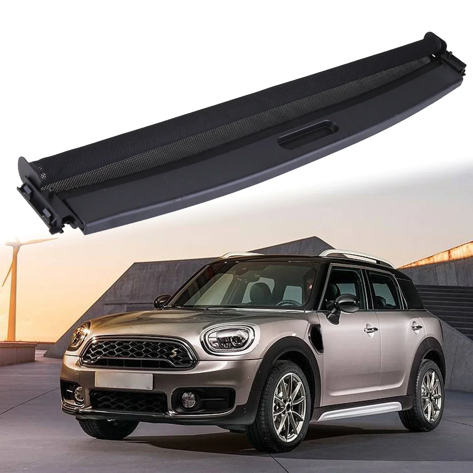 

Black Front Sunroof Sunshade Cover Polyester Plastic Compatible for Mini Cooper R50 R56 Front: 54102757016/ Rear: 54102755849